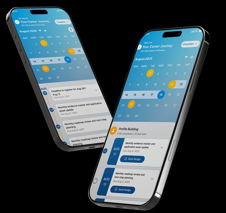 HawkNest student app — career journey planner and profile builder